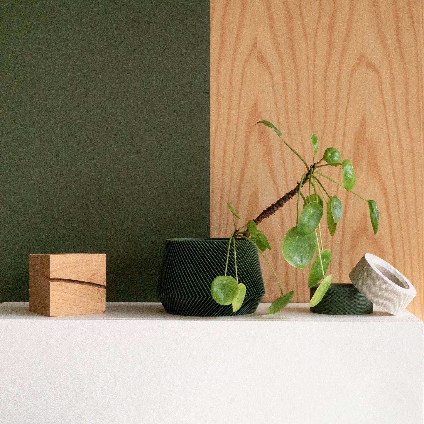 Geometrische houten plantenbak OSLO, ideaal voor groene planten
