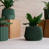 Set van 4 groene kleine binnenpotten – Oslo, Origami, Kobe, Stockholm